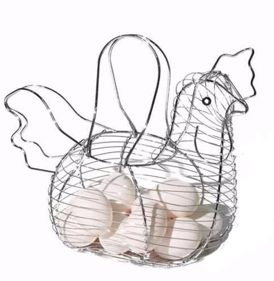 CESTA PORTA OVOS GALINHA 28CM