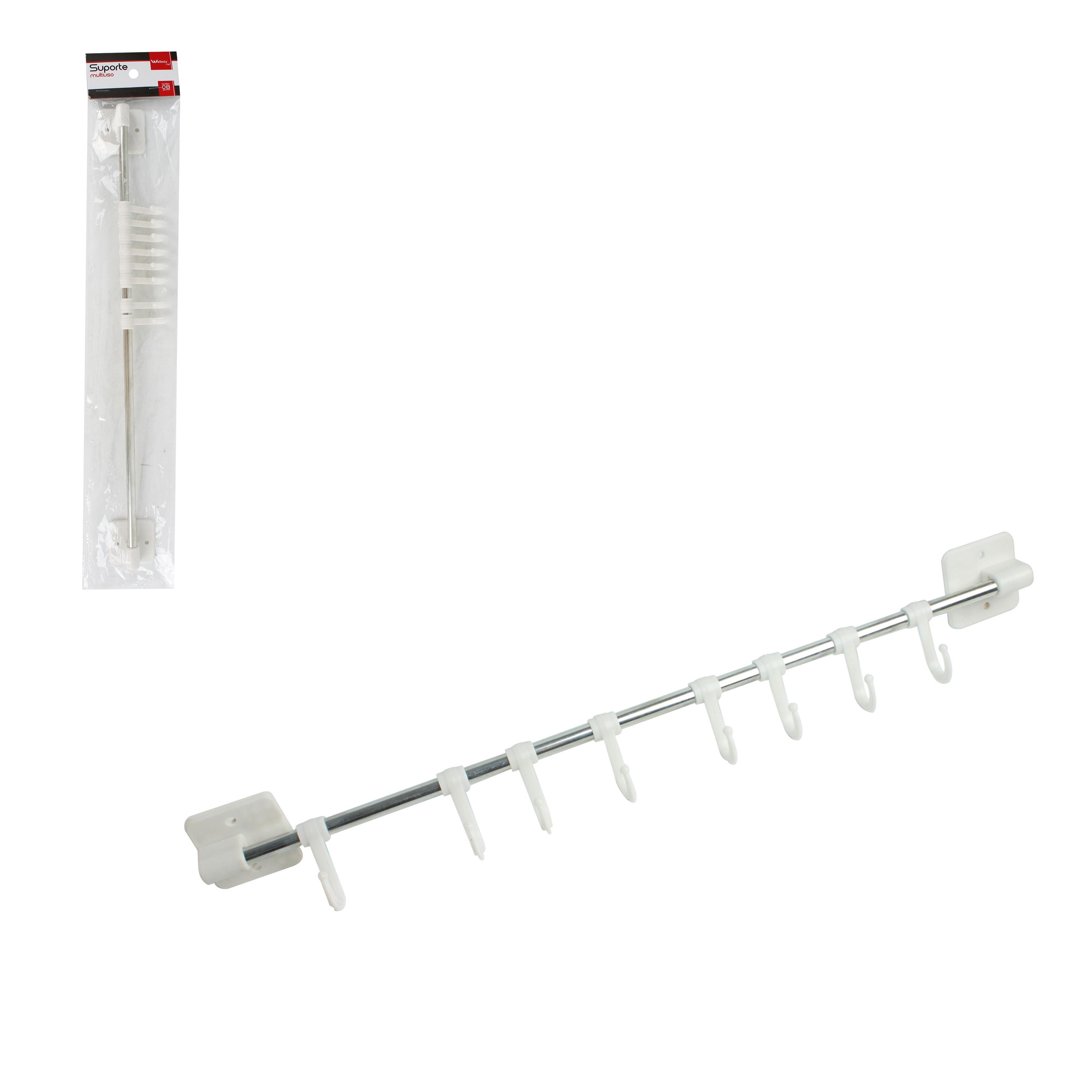 SUPORTE DE PAREDE DE PLASTICO 8 GANCHOS