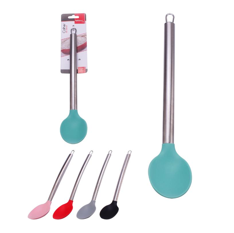 COLHER DE SILICONE P/SERVIR CABO METAL