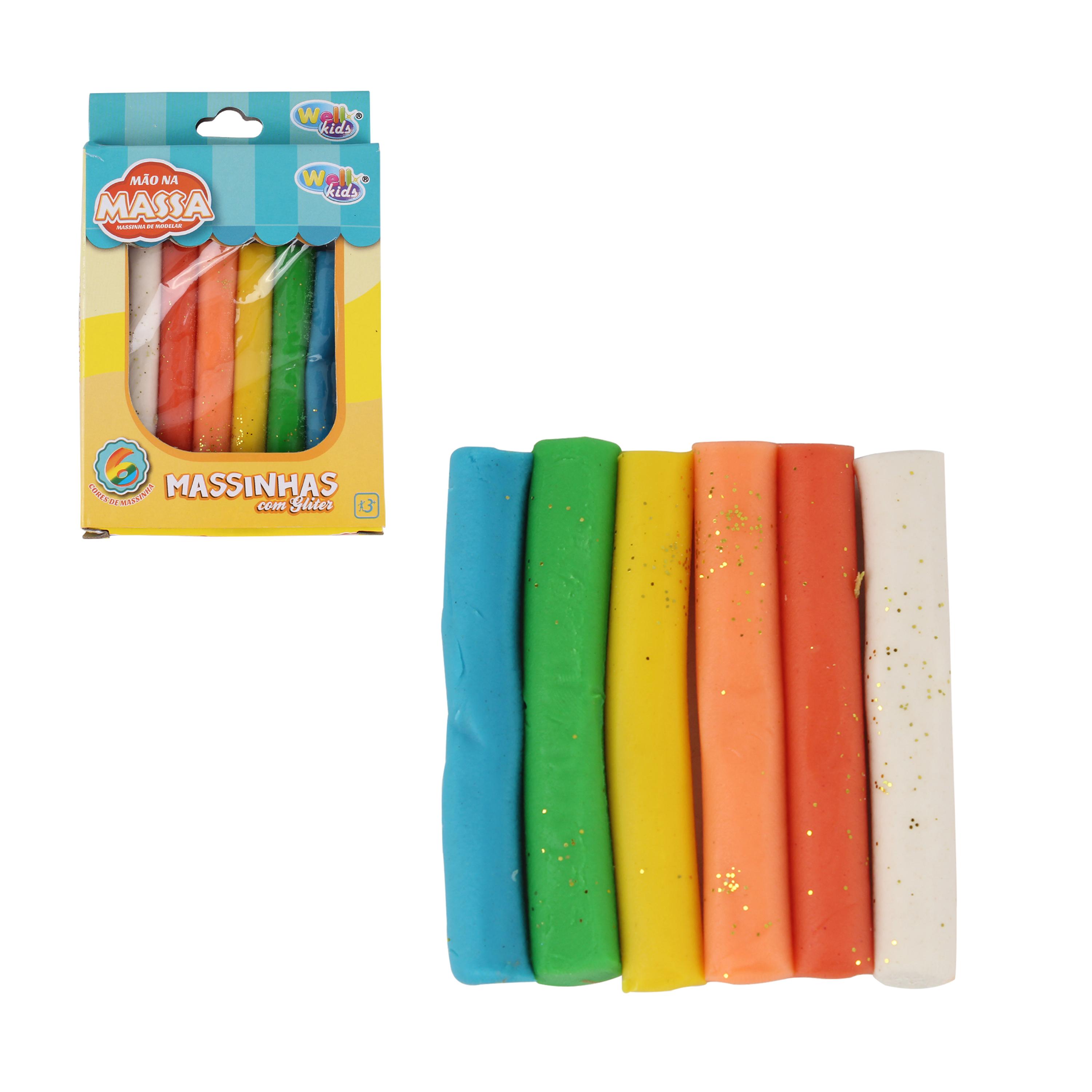 MASSINHA DE MODELAR C/GLITER C/6 CORES