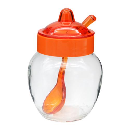 POTE DE VIDRO COM TAMPA E COLHER