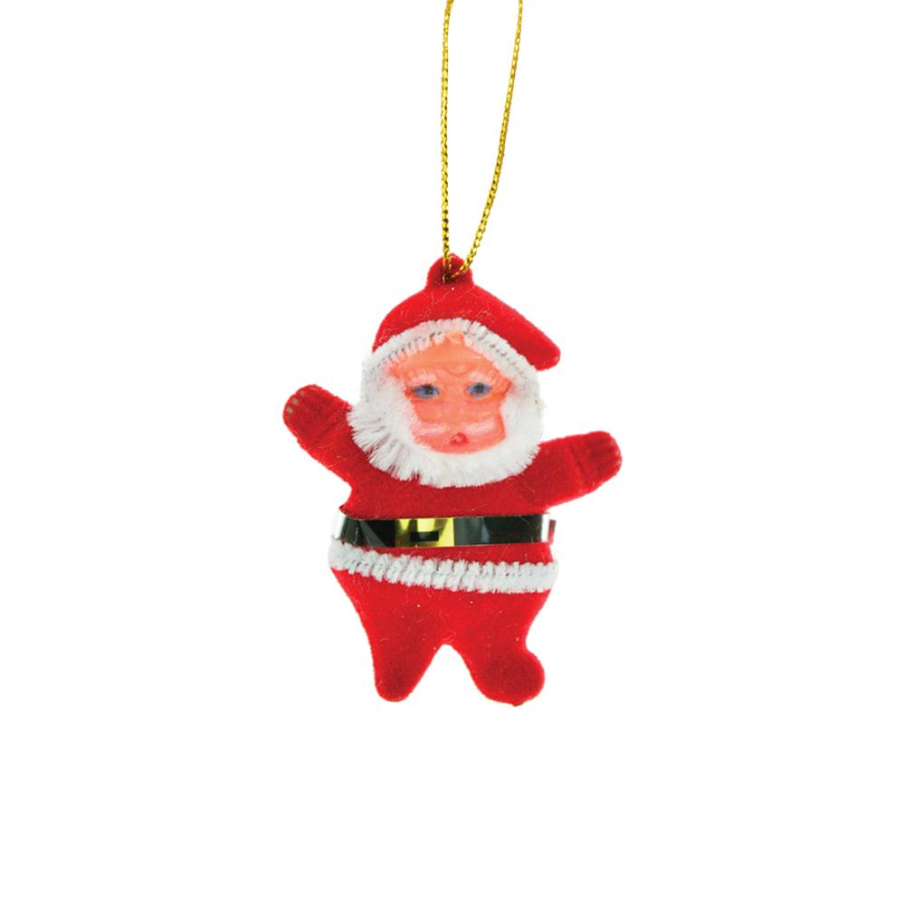 ENFEITE PAPAI NOEL VELUDO 5CM VERMELHO