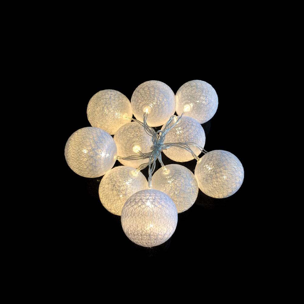 LAMPADA BOLA 10LED BRANCA QUENTE 2,2MT