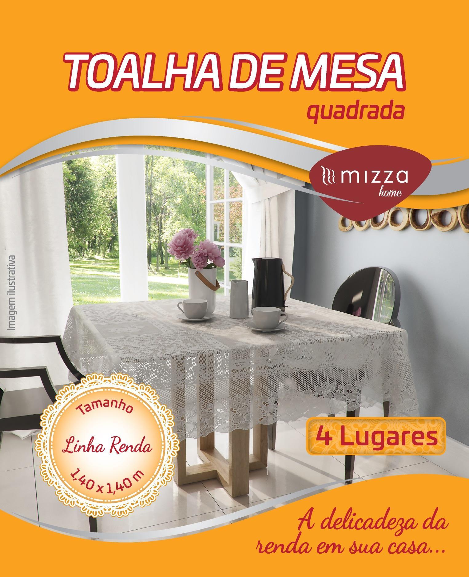 TOALHA DE MESA EM RENDA QUADRADA 4 LUG.