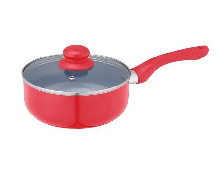 PANELA VERMELHA REVESTIDA CERAMICA 16CM