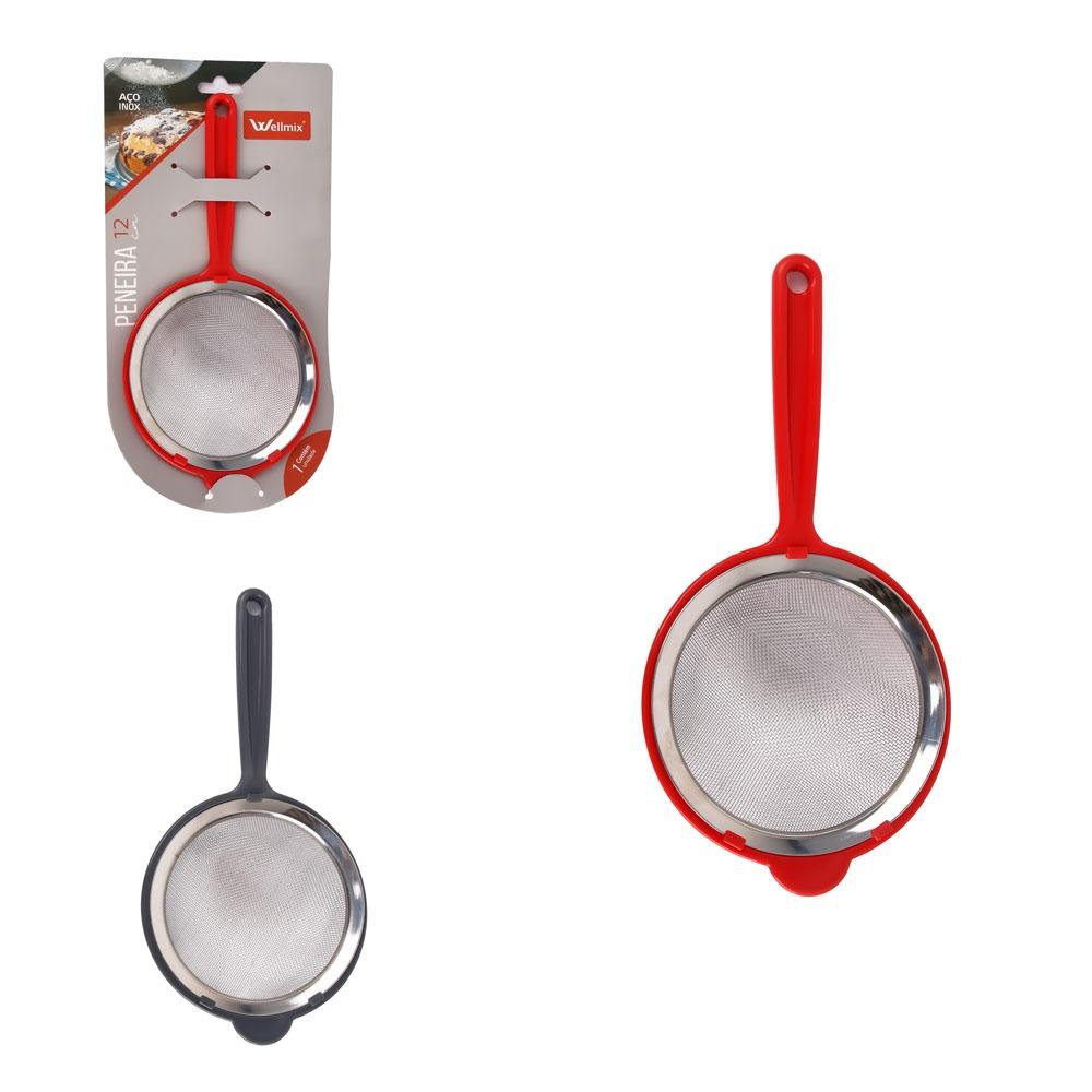 PENEIRA EM ACO INOX C/CB PLASTICO 12CM