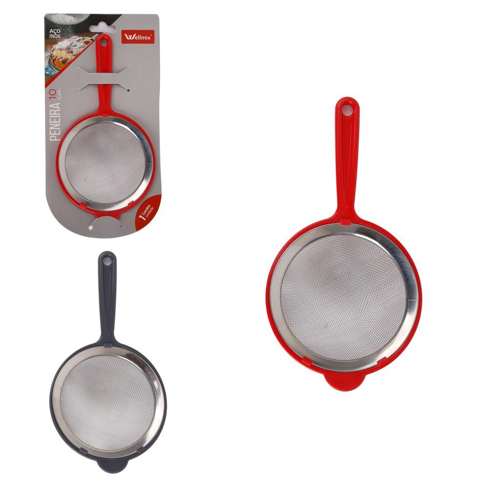 PENEIRA EM ACO INOX C/CB PLASTICO 10CM