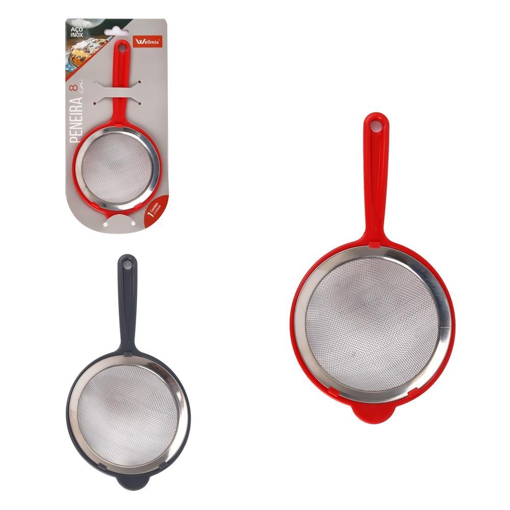 PENEIRA EM ACO INOX C/CB PLASTICO 8CM