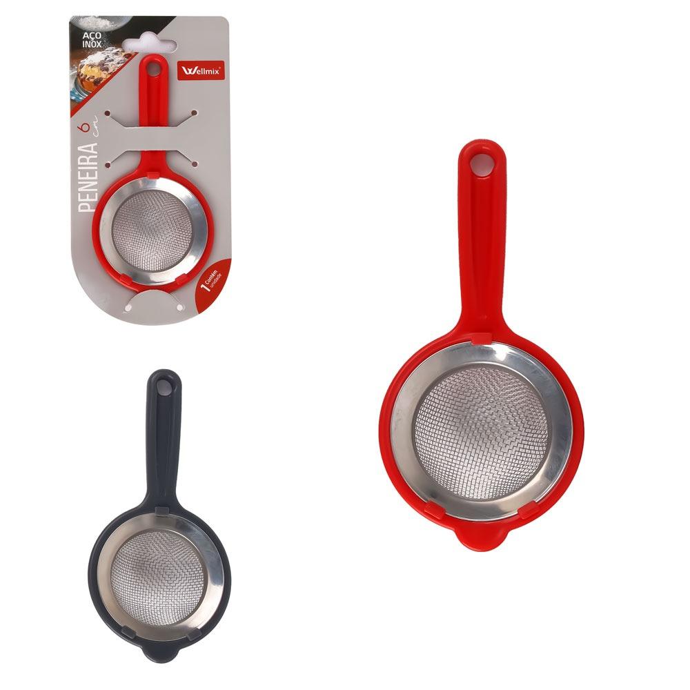 PENEIRA EM ACO INOX C/CB PLASTICO 6CM