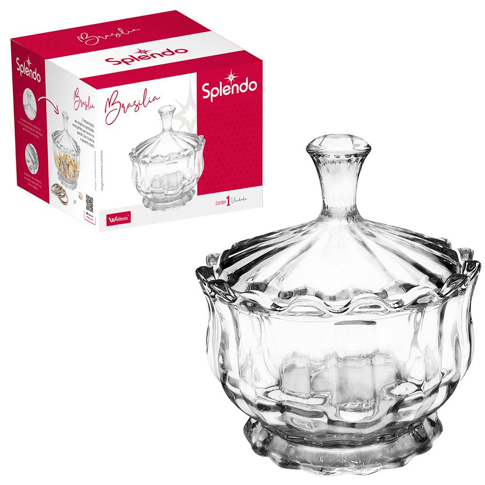 POTICHE VIDRO TRANSPARENTE BRAZILIA