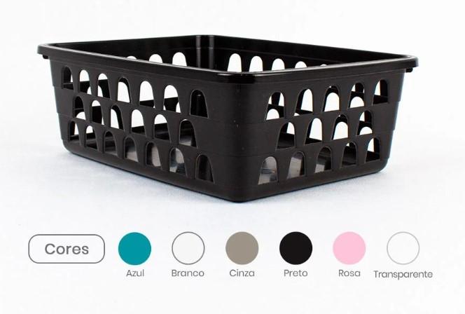 CESTO ORGANIZADOR PRETO 20X16CM