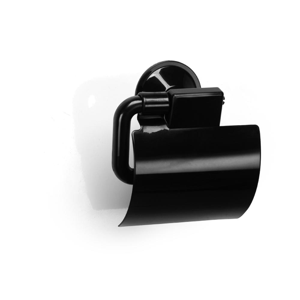 PORTA PAPEL HIGIENICO C/TAMPA PRETO