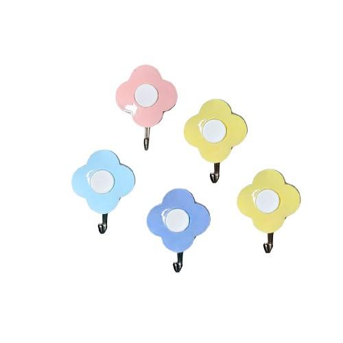 GANCHO DE PAREDE FLORES C/5 UN