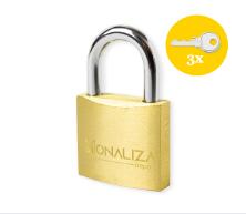 CADEADO 30MM BRONZE H/CURTA C/3 CHAVES