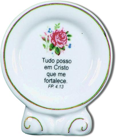 PLACA REDONDA DECORADA C/SALMO