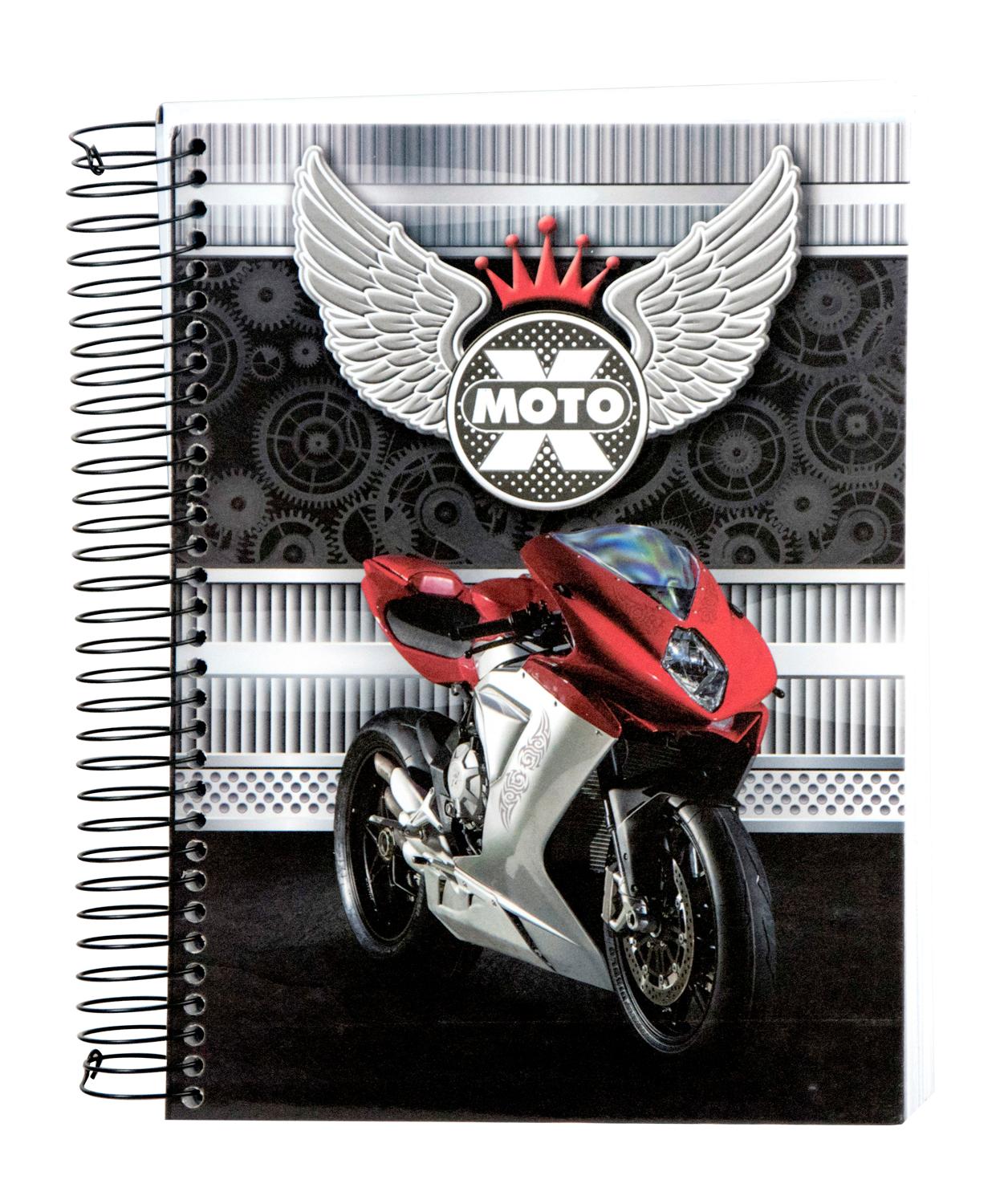 CADERNO X MOTO, 300 FOLHAS, CAPA DURA